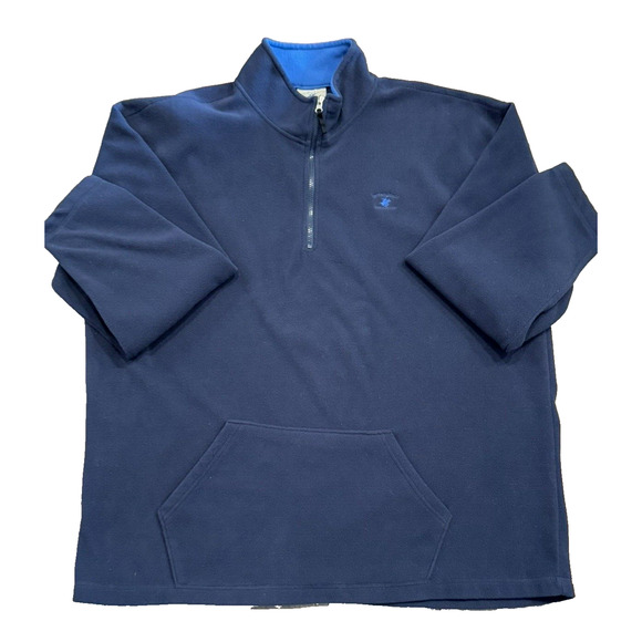 Beverly Hills Polo Club Men's XXL Navy Blue 1/4 Zip Pullover Fleece Jacket - Picture 4 of 11